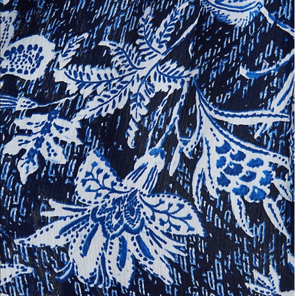 Navy floral high-low kaftan - Picture 3 of 4